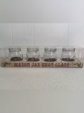 Clear Mason Jar Shot Glasses - Set of 4